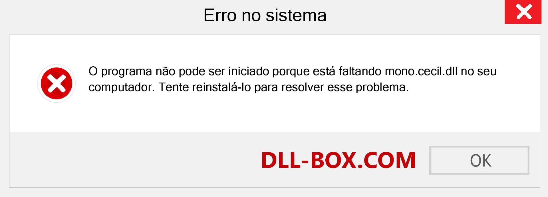 Arquivo mono.cecil.dll ausente ?. Download para Windows 7, 8, 10 - Correção de erro ausente mono.cecil dll no Windows, fotos, imagens